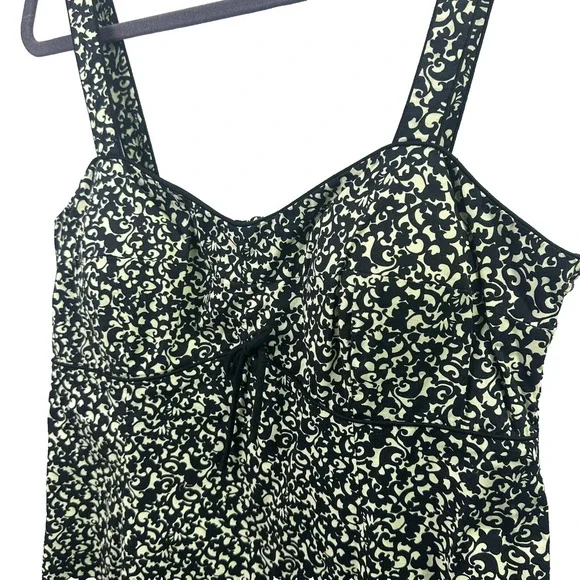 R&K Originals VTG Women's Strap Floral Dress Black/White fit and flare Sz 12 - Picture 5 of 16